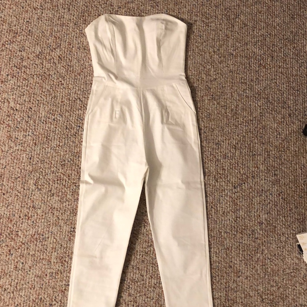 White Strapless jumpsuit